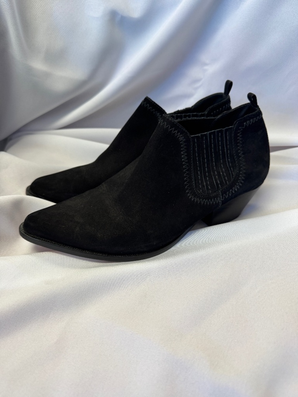 Schutz Black Suede Western Bootie Size 8.5